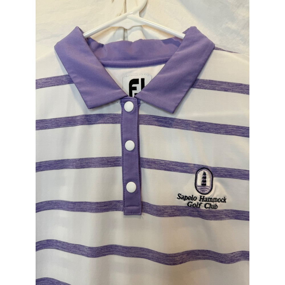FootJoy Golf Polo Sleeveless Striped Sapelo Hammock Golf Club Athletic Large